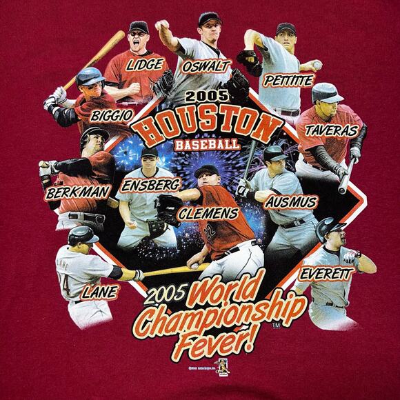Vintage 2005 World Championship fever Houston baseball graphic T-Shirt  large - Picture 2 of 5